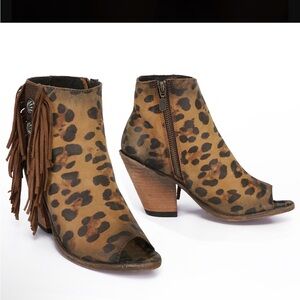 Liberty Black Ladies Gypsy Peep Toe Chita Miel Booties size 8.5 LBOL-712807